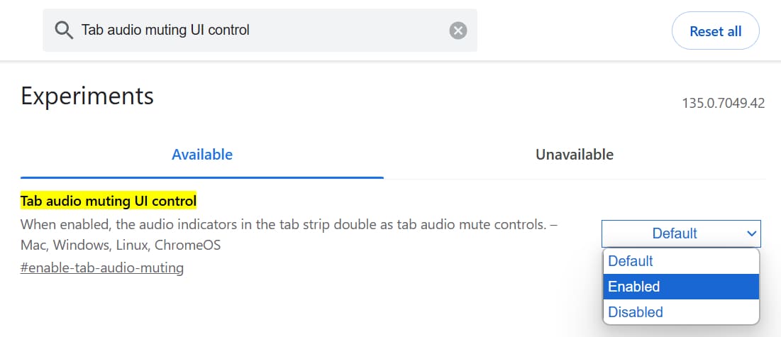 chrome audio control