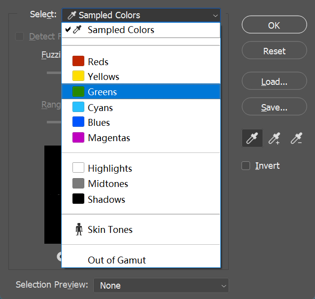color range select option