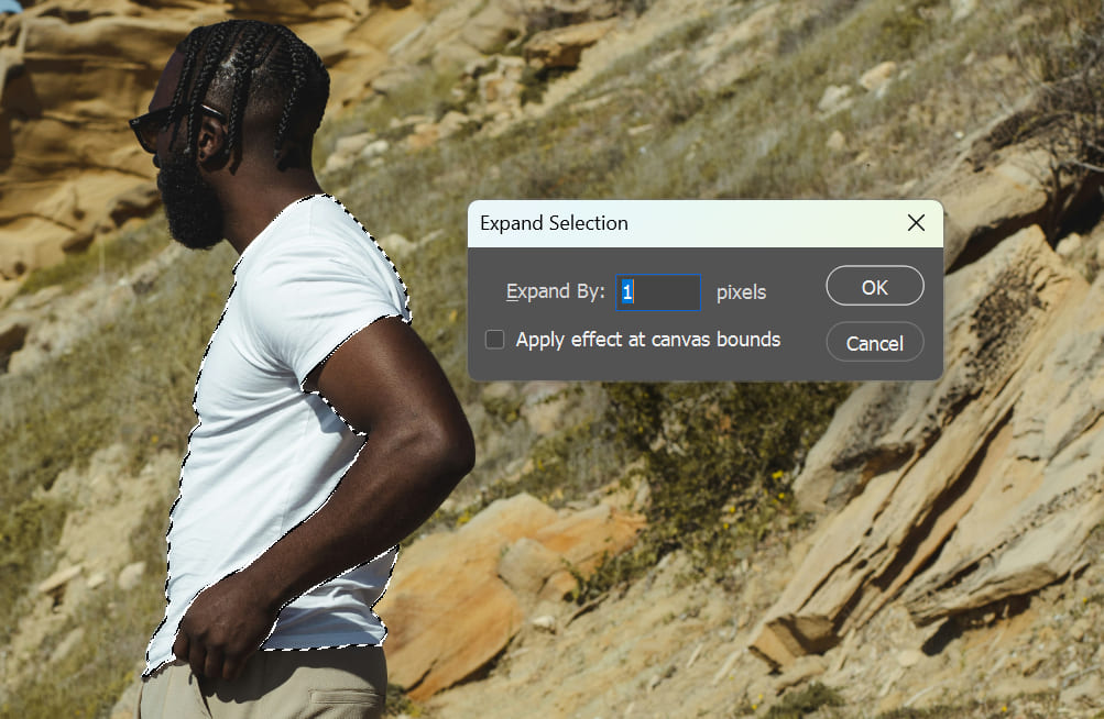 expand selection in Photoshop
