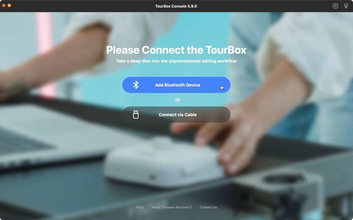 how to add TourBox bluetooth device