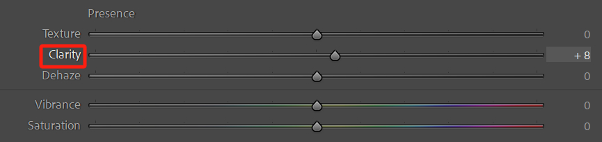 how to add clarity in Lightroom