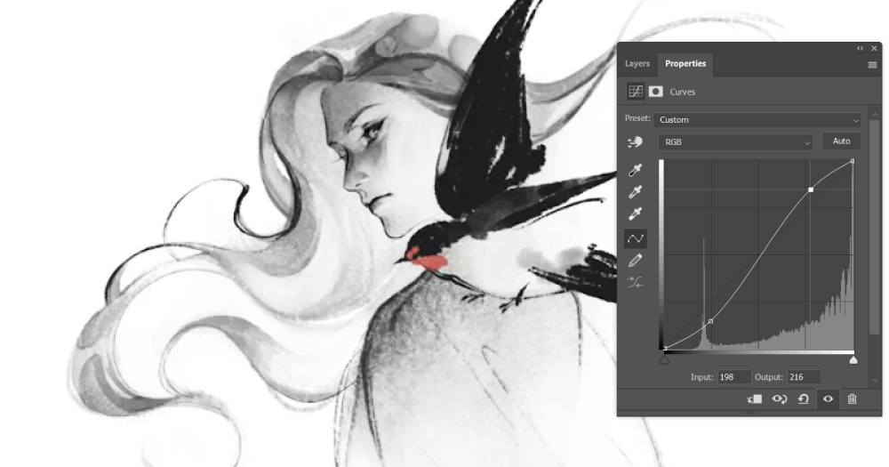 how to color grade in ink wash painting