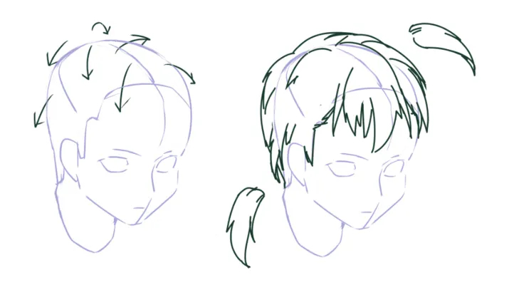 how to draw anime hair