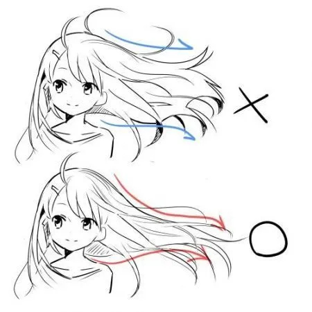 how to draw hair direction