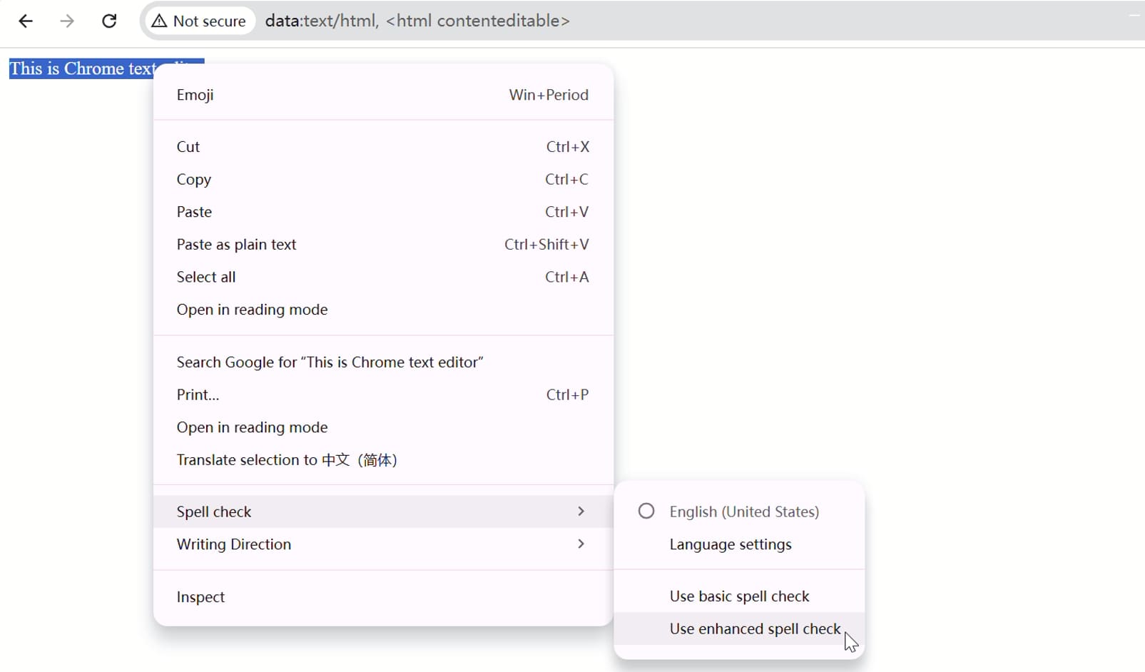 how to edit text in Chrome