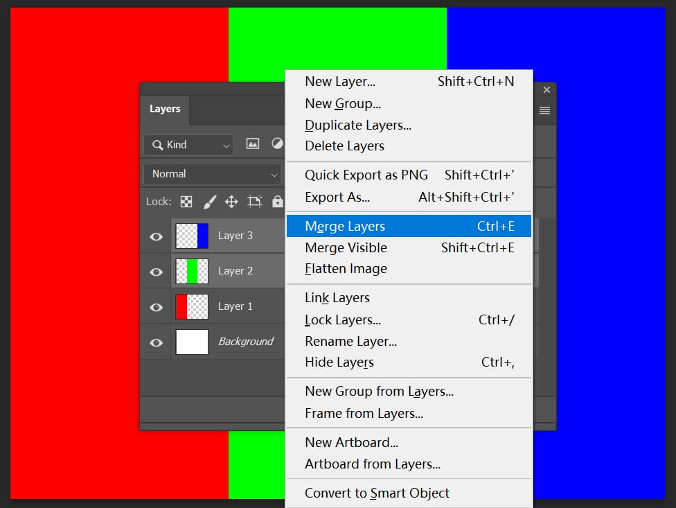 how to merge two layers in photoshop