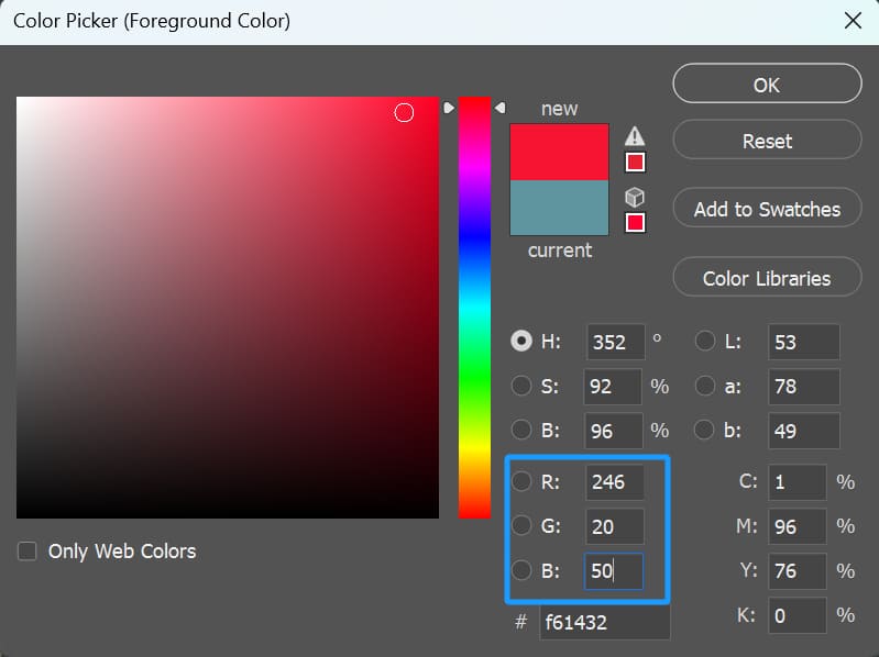 how to mix red in Photoshop