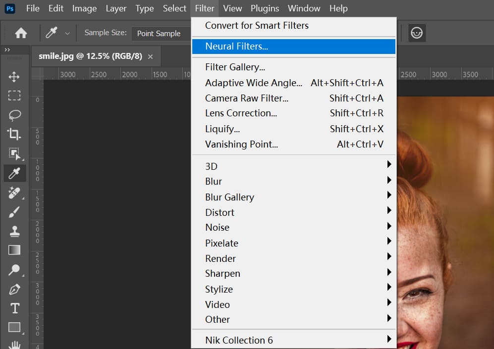 how to open Neural Filters