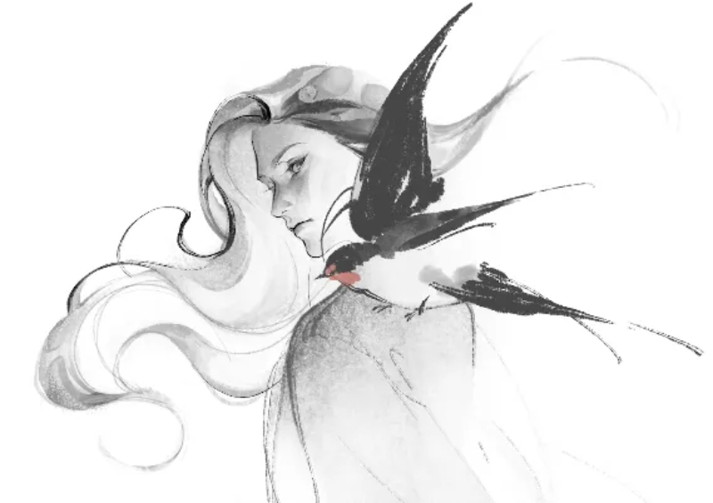 how to paint ink wash style in digital art