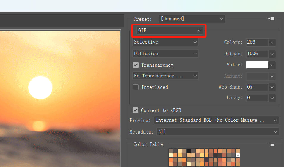 how to save time lapse in gif