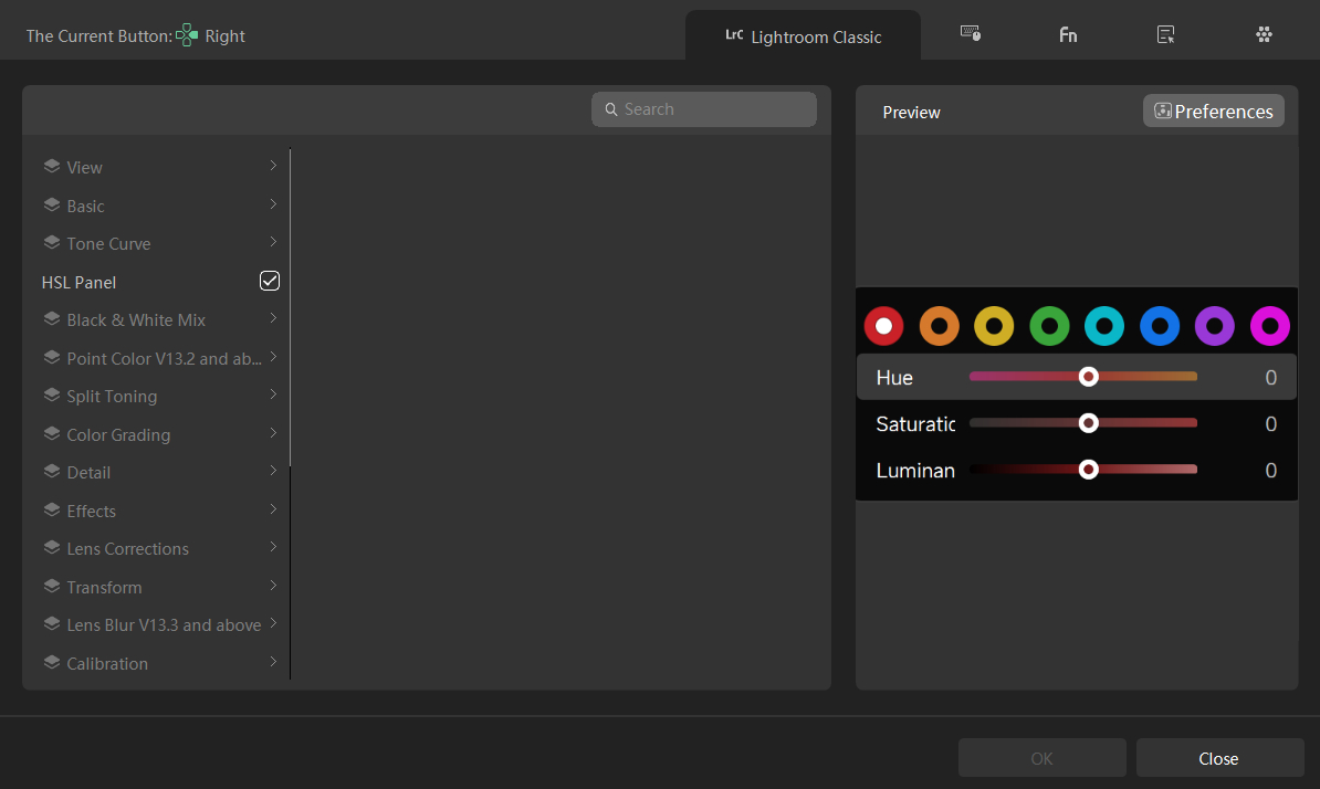 how to set tourbox lrc preset