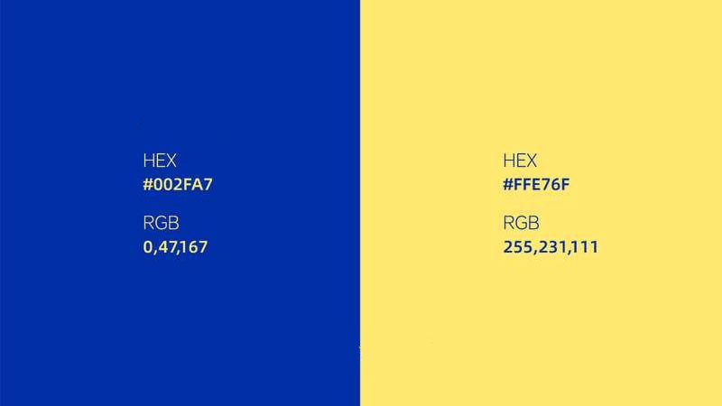 Klein Blue and Mustard Yellow