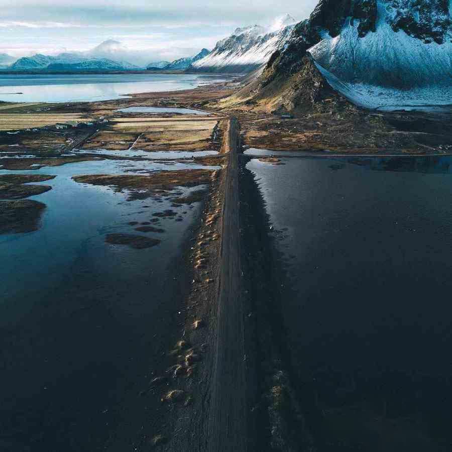 leading lines composition in aerial photography