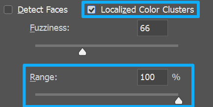 localized color clusters color range
