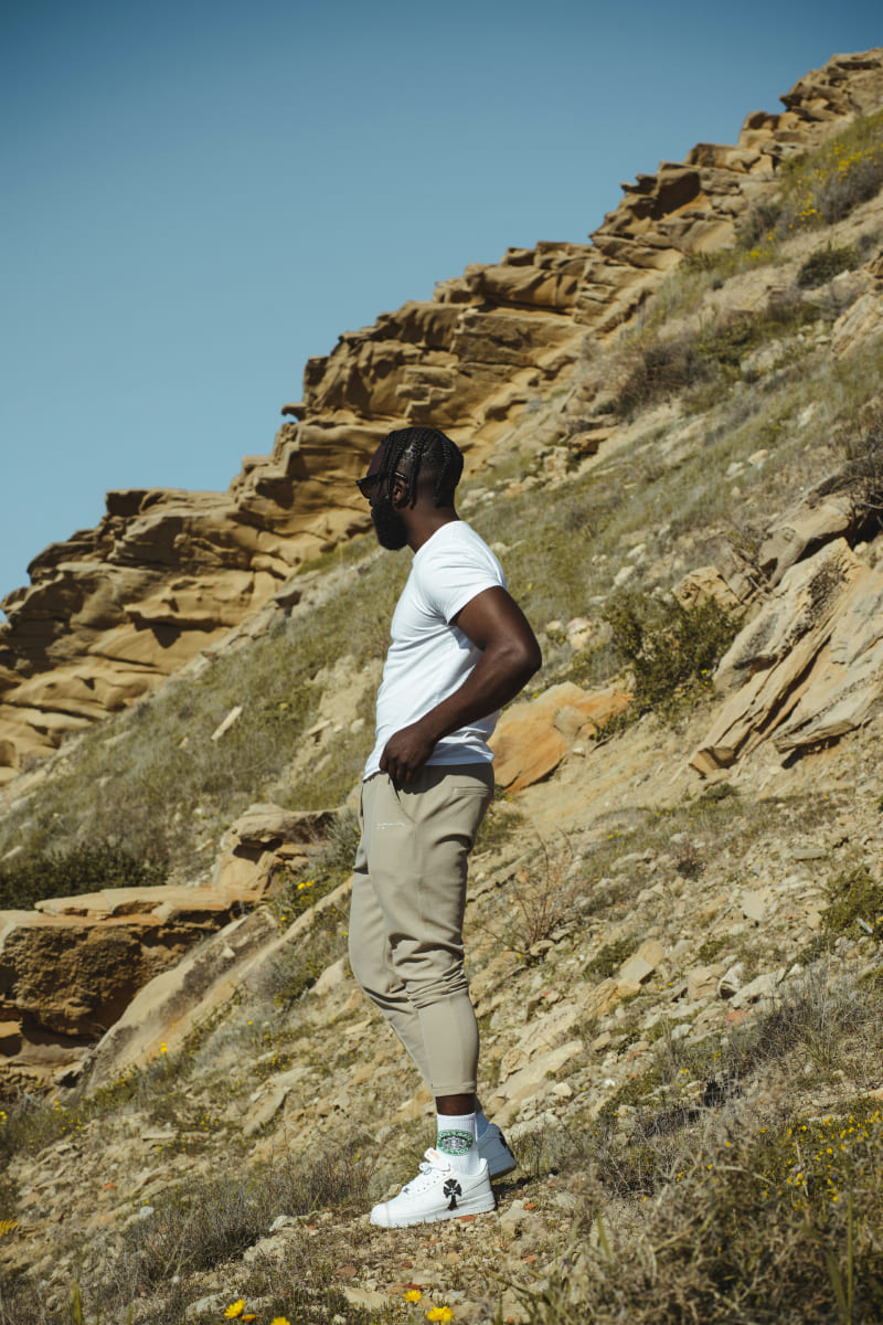 man with white shirt