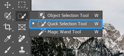 quick selection tool in Photoshop