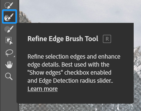 refine edge brush tool in Photoshop