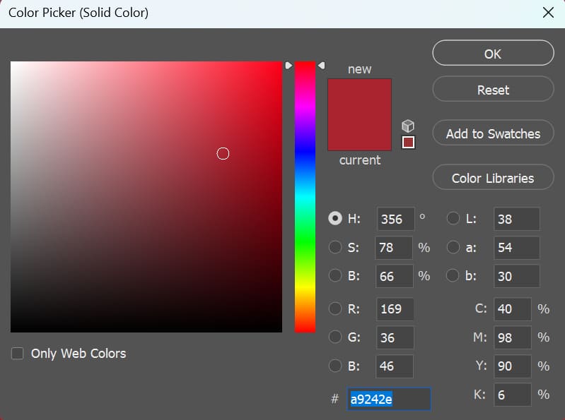 replace color in Photoshop Color Picker
