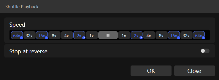 shuttle playback setting