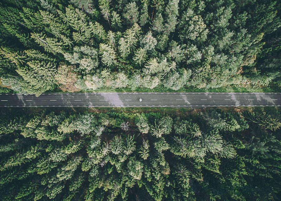 symmetrical composition in aerial photography