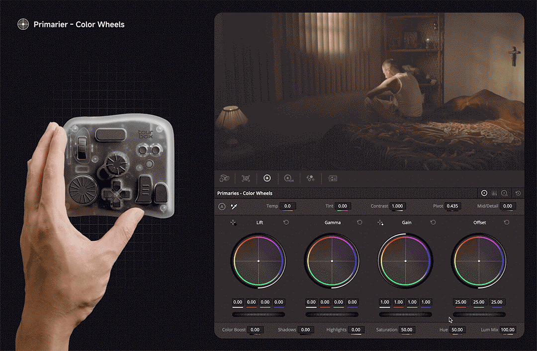 TourBox hoveradjust for DaVinci Resolve