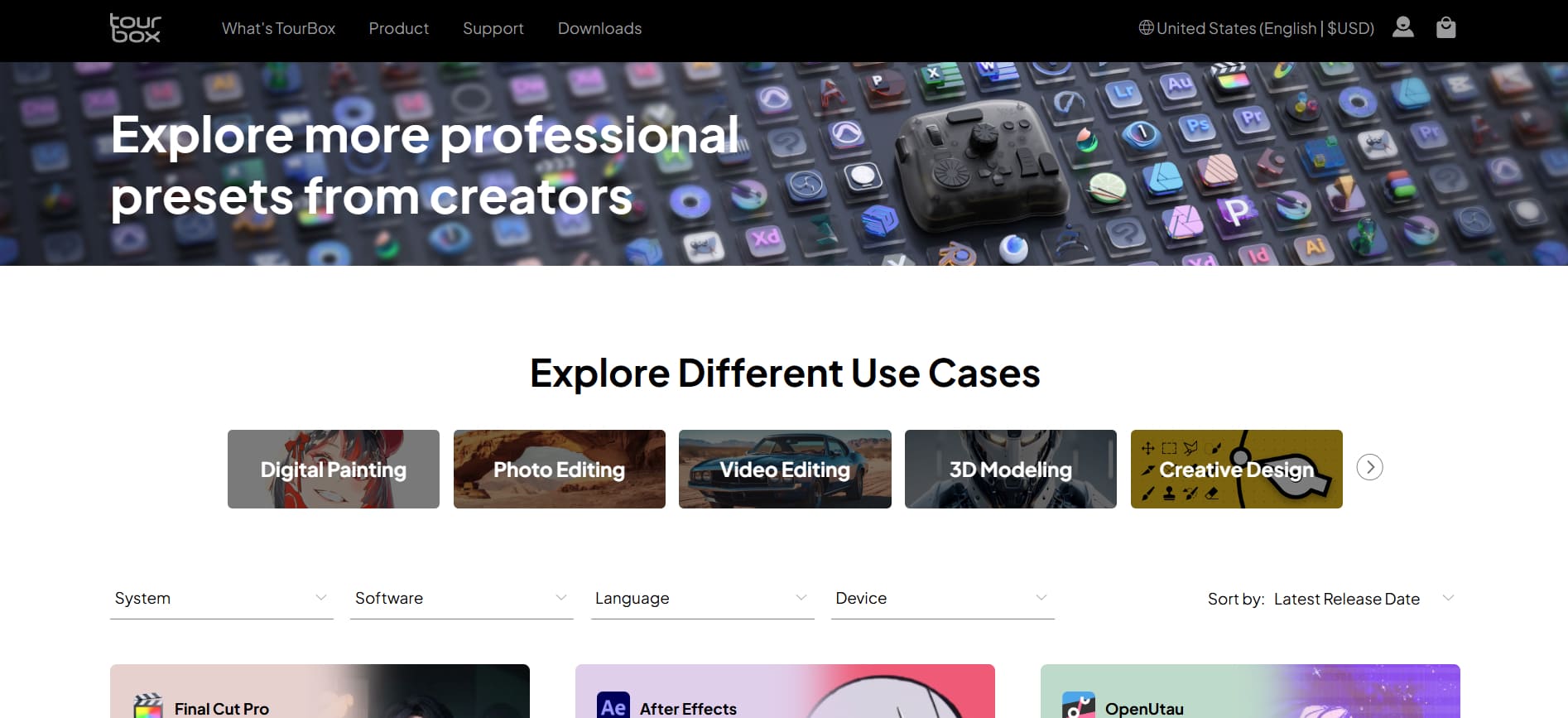 TourBox preset page