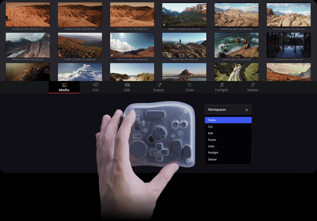TourBox switch DaVinci Resolve page