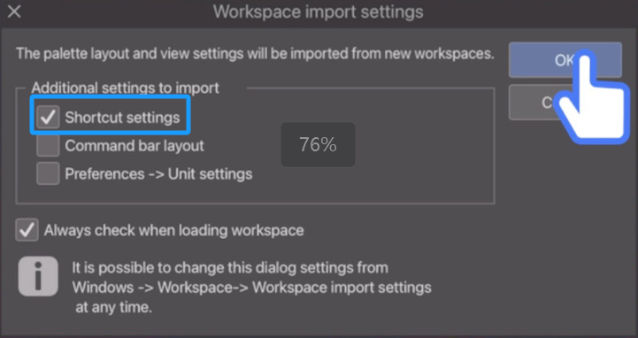 workspace import settings in CSP